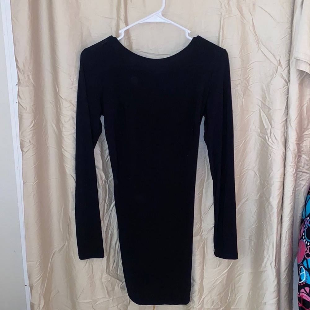 Black chain back dress